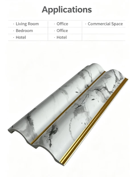 Marble Gold Inlay PS Fluted Wall Panel factory
